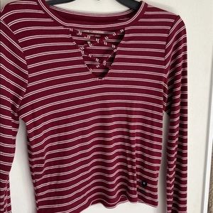 Hollister V-Neck Striped Shirt